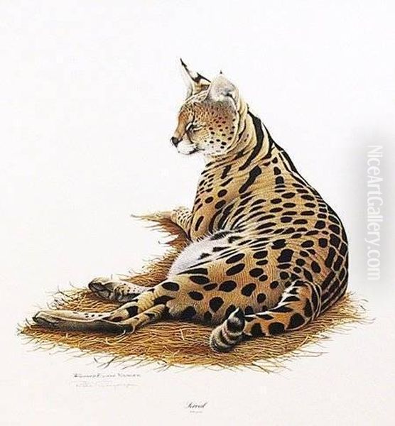 Serval Oil Painting by Richard Evans