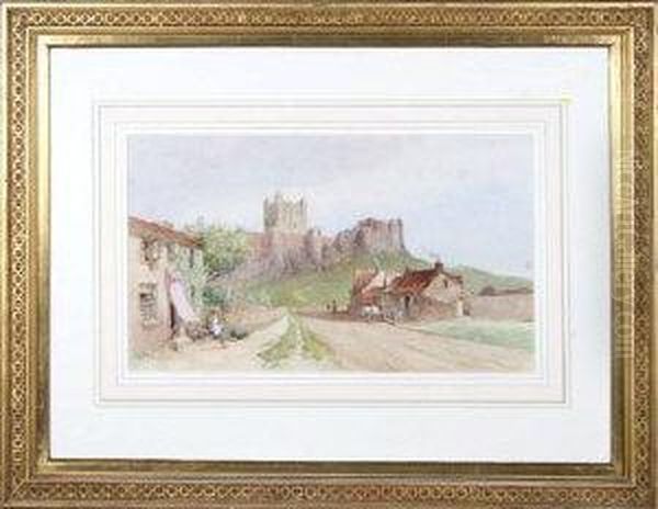 Bamburgh Village And Castle Oil Painting by Samuel Thomas George Evans