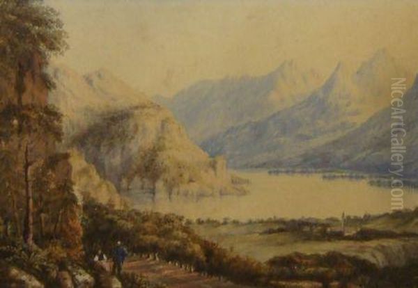 The Wolfgansee Styria Oil Painting by Samuel Thomas George Evans