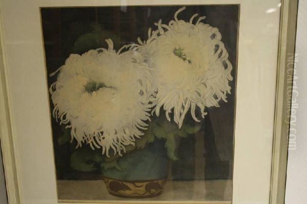 Chrysanten Oil Painting by Frans Everbag