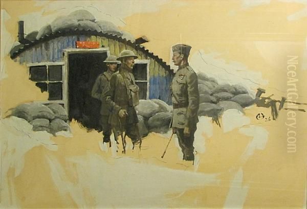 Command Post Oil Painting by Walter Hunt Everett