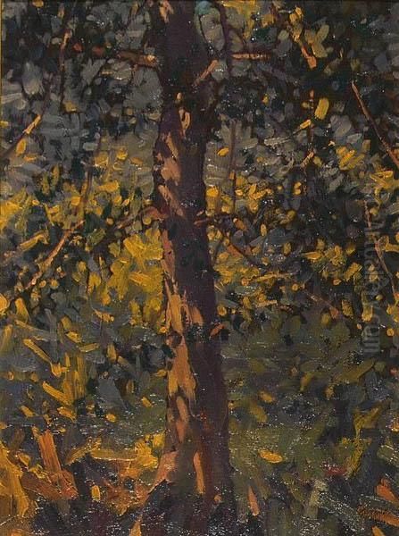 Tree In Forest. Oil Painting by Walter Hunt Everett