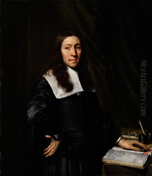 Portrait Eines Mannes Am Arbeitstisch Oil Painting by Willem Eversdyck