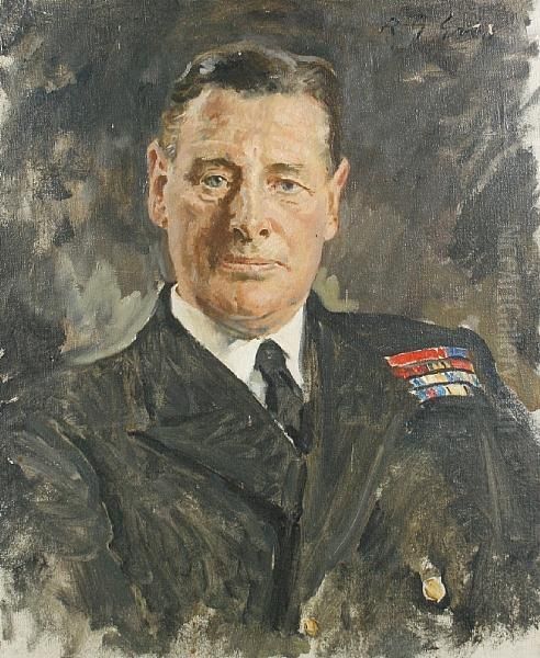 Portrait Of An Admiral Oil Painting by Reginald Grenville Eves