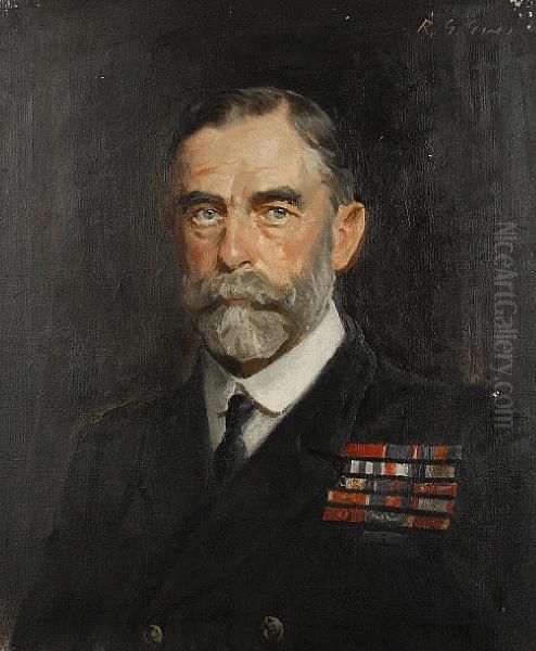 Portrait Of A Man In Uniform Oil Painting by Reginald Grenville Eves