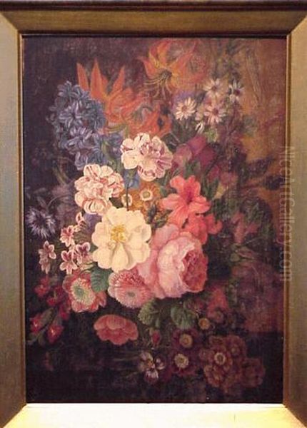 Floral Still Life Oil Painting by Adele Evrard