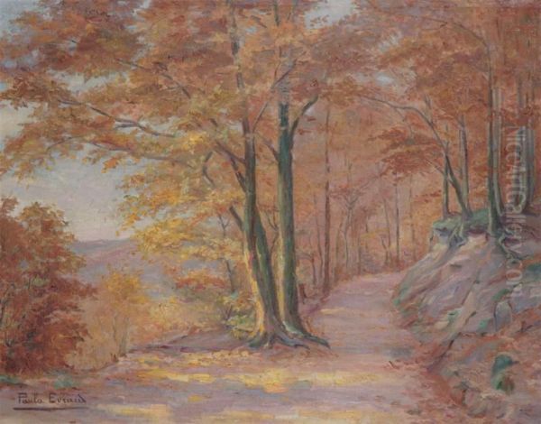 Autumnal Landscape Oil Painting by Paula Evrard