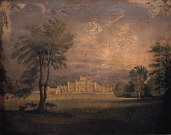 Louther Castle Oil Painting by Thomas John Ewbank