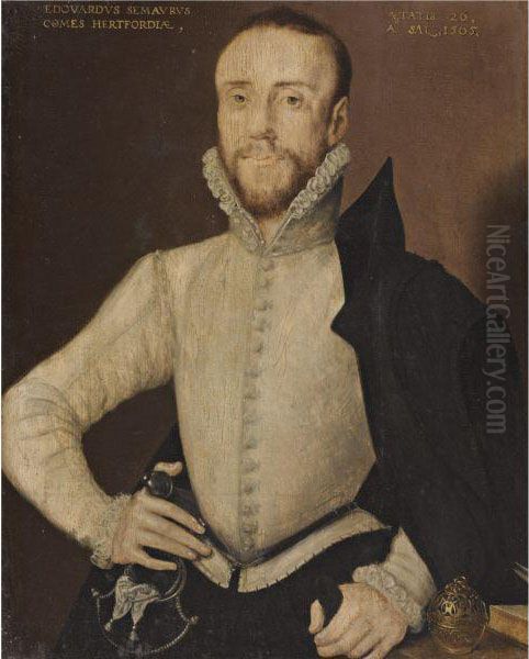 Portrait Of Edward Seymour, Earl Of Hertford Oil Painting by Hans Eworth