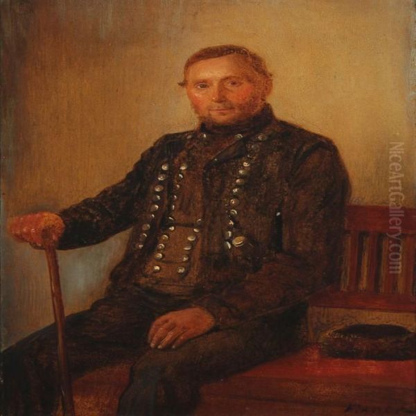 Portrait Of A Gentleman Oil Painting by Julius Exner