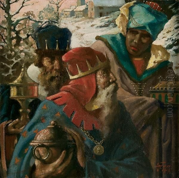 The Three Kings Oil Painting by Gustav Eyer