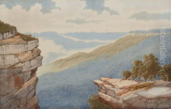 South Head, Sydney; And, The Blue Mountains Oil Painting by Gladstone Eyre