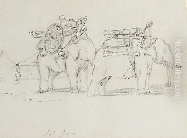 Cannon Being Transported By Elephant, India Oil Painting by Vincent, Lieutenant Eyre