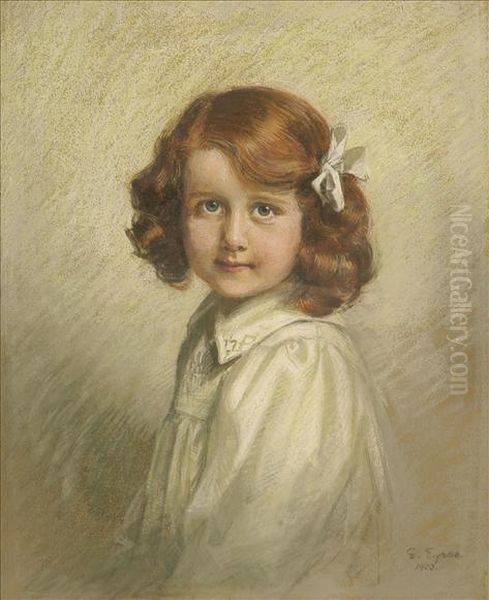 Portraitof A Girl, Half Length Oil Painting by Emily Eyres