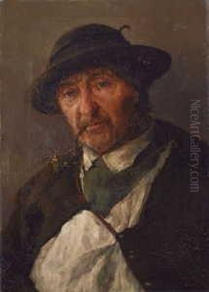 Tiroler Bauer Mit Pfeife.

 Signiert Unten Mitte: Eysen.

 Ol Auf Leinwand. H 70; B 50 Cm.

 Der Oil Painting by Louis Eysen