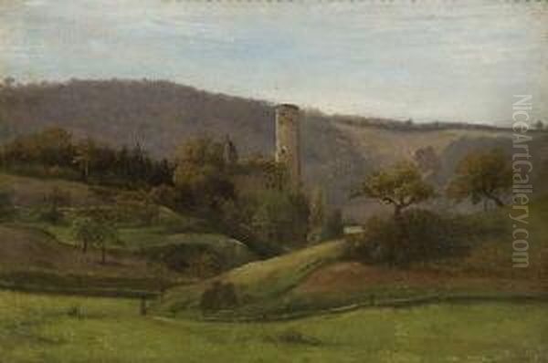 Mittelgebirgslandschaft Oil Painting by Louis Eysen