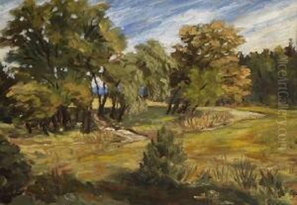 Baumlandschaft. Oil Painting by Louis Eysen