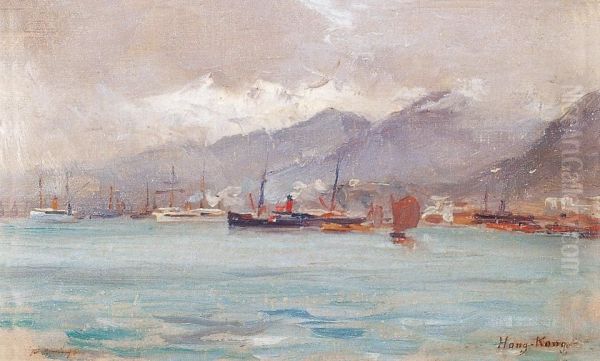 Hongkong, Shanghai And Beijing In 1894 (four Pieces) Oil Painting by Joseph Eysseric