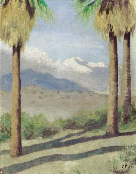 California Palms Oil Painting by Carl A. Eytel