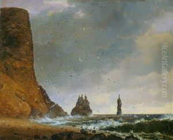 Felsige Kustenlandschaft Auf
 Island.

 Monogrammiert Und Datiert Unten Rechts: Ce (ligiert) Oil Painting by Johann Christian M. Ezdorf