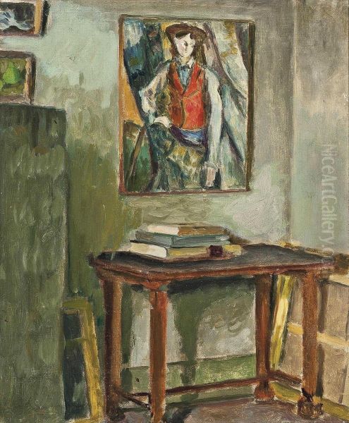 Fabbri A Corner Of The Artist's Studio, Paris Oil Painting by Egisto Paolo Fabbri