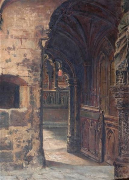 Interior Of Westminster Abbey Oil Painting by Heinrich Faber