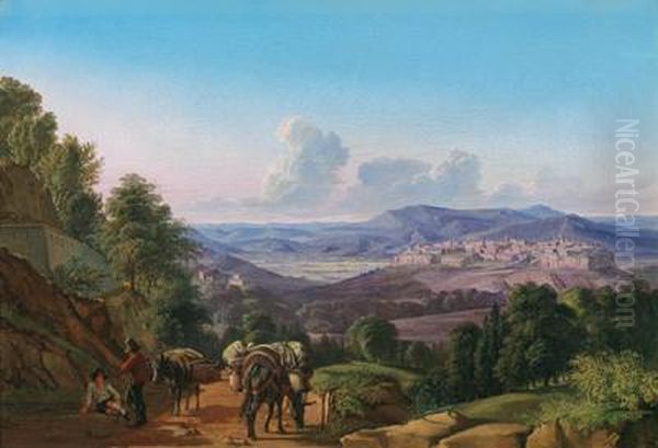 Panorama Di Orvieto Vista Da Sud-ovest Oil Painting by Johann Faber