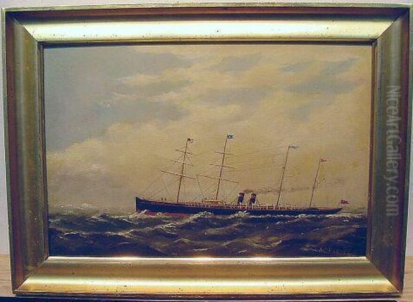 The Steamship 'arizona' Oil Painting by Max Fabian