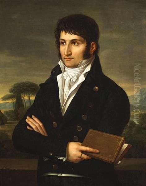 A Portrait Of Lucien Bonaparte Oil Painting by Francois-Xavier Fabre