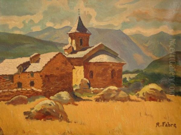 Eglise Dans Les Champs Oil Painting by H. Fabre