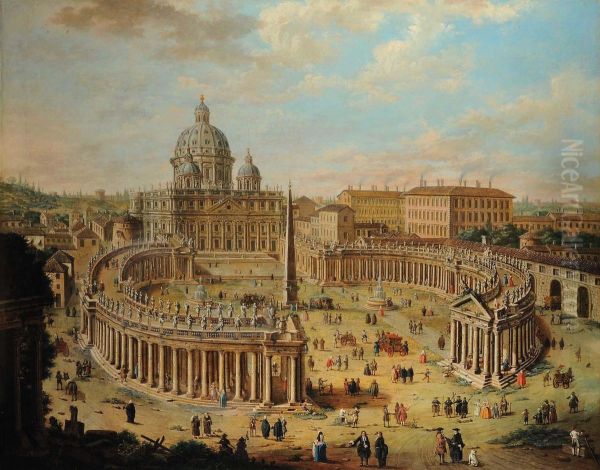 Veduta Dipiazza San Pietro Oil Painting by Jacopo Fabris Venice