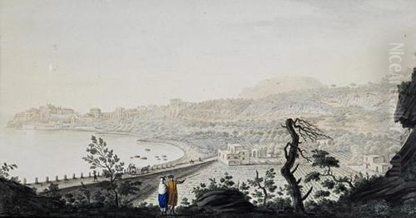 View Of Pozzuoli Showing The High Road Oil Painting by Pietro Fabris