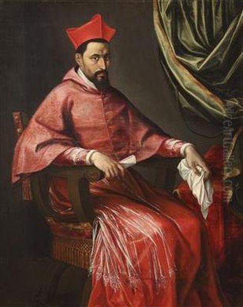 Portrait Of A Cardinal Oil Painting by Pierre Facchetti