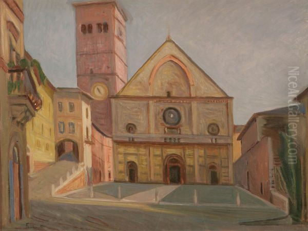 Assisi Oil Painting by Carlo Facchinetti