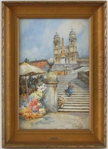 Place D'espagne, Rome Oil Painting by Gaetano Facciola