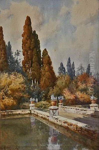 Il Giardino Della Villa Oil Painting by Gaetano Facciola