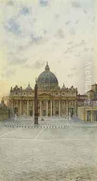 Saint Peter's At Dusk, Rome Oil Painting by Giovanni Facciola