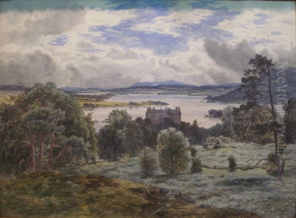 Castle By A Loch Oil Painting by John Faed