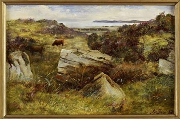 A Rocky Outcrop, Galloway by James Jnr Faed