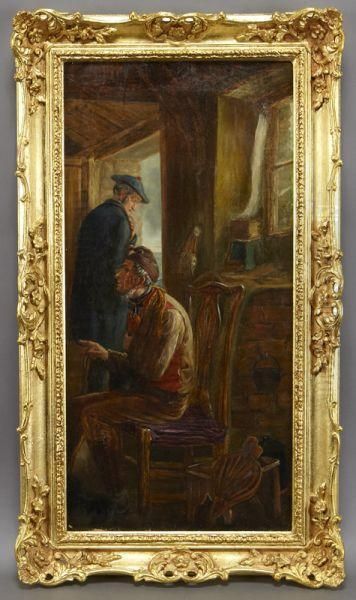 Interior Scene With Two Men Oil Painting by John Faed