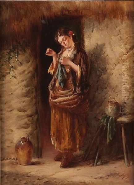 A Quiet Moment Oil Painting by Thomas Faed