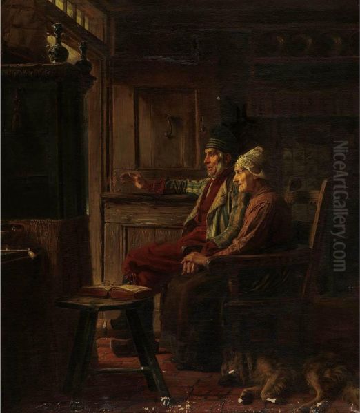 Growing Old Together Oil Painting by Ferdinand Fagerlin