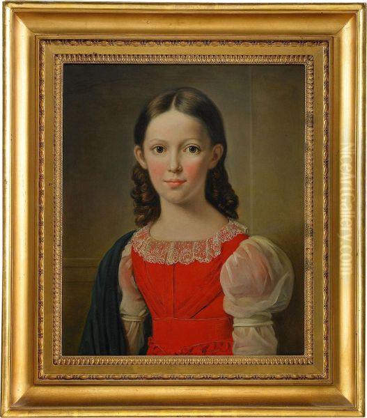 Portratt Av Froken Ebba Ottiliana Von Francken Oil Painting by Axel Johan Fagerplan