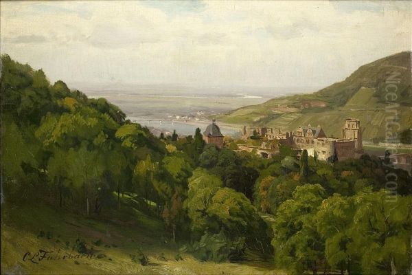 Ansicht Des Heidelberger Schlosses Oil Painting by Carl Ludwig Fahrbach