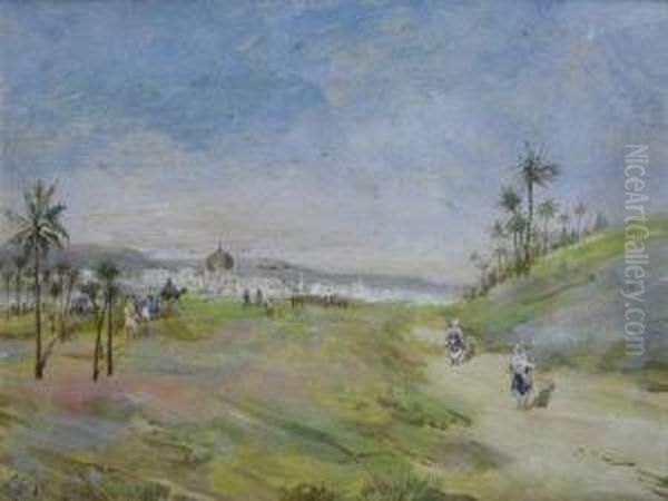 Paesaggio Arabo Oil Painting by Fortunato Giulio Faini