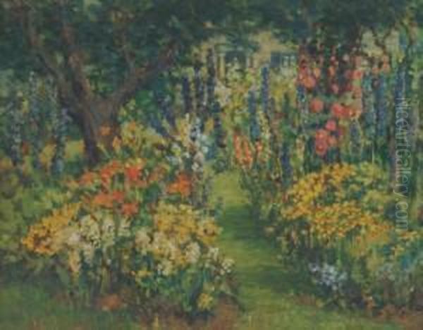 Enchanted Garden Oil Painting by Clara Fairfield Perry