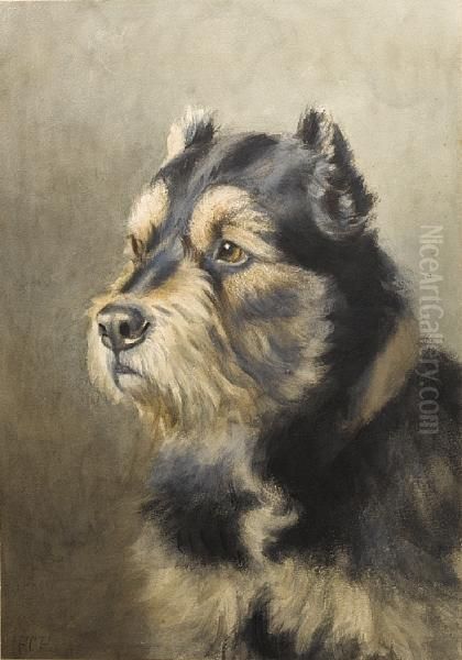 Portrait Of A Welsh Terrier Oil Painting by Frances C. Fairman