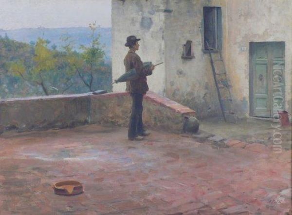 In Attesa (nÂ°8), L'attente (nÂ°8). Oil Painting by Arturo Faldi