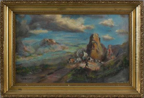 Santa Fe Trail Oil Painting by George D. Falk