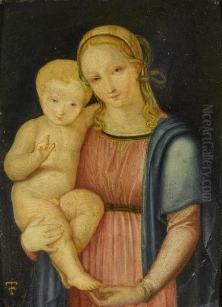 Madonna And Child Oil Painting by Theodor Falkeisen